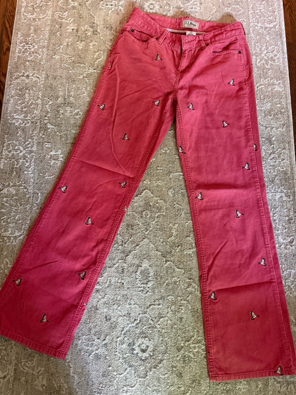 Pants L.L.Bean petite pants Stretch Corduroy Straight Leg Pants - Mallard - Picture 3 of 11
